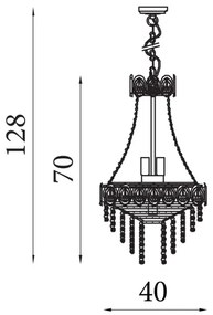 Searchlight 1611-6SB - Candelabru LOUIS PHILLIPE suspendat pe lanț 6xE14/60W/230V