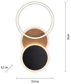 Plafonieră LED SEVENT LED/25,5W/230V negru/maro Leuchten Direkt 14116-78