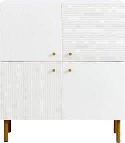 Bufet modern din MDF, spațiu de depozitare versatil pentru living, dormitor și hol, 80x36x90 cm, Alb