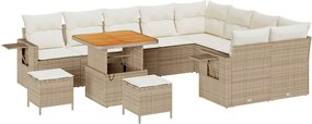 vidaXL Set de canapele pentru grădină 12 pcs Bej și crem poliratan