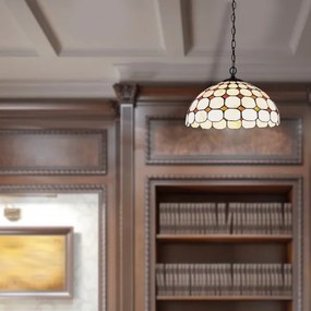 Lustră pe lanț cu abajur din sticlă vitrată Tiffany MARVEL 2xE27/60W/230V Rabalux 8076