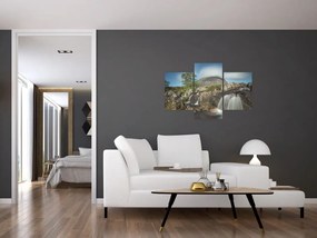Tablou cu cascadele și munți (90x60 cm)