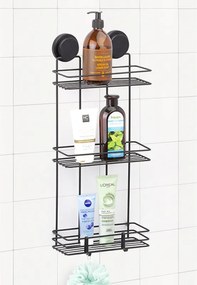 Etajera pentru baie Metalife MGS-720, 3 nivele, 51.5x39x49.5 cm, Negru