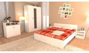 Dormitor Soft Alb cu pat 140x200 cm