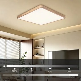 BRILAGI - Corp de iluminat LED dimabil WOODLINE SQUARE LED/180W/230V, finisaj stejar, 100x100 cm + telecomandă