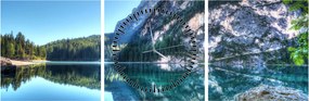 Tablou - Lac montan (cu ceas) (90x30 cm)