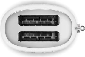 Prajitor de paine SMEG 50's Style TSF01WHMEU, 950 W, 2 felii, 6 trepte, Tava pentru firimituri, Cablu integrat, Otel inoxidabil, Alb mat