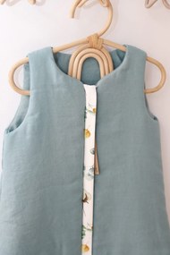 Sac de dormit cu picioare, in cu umplutura 2-2.5 Tog, tot parcusul anului, Sea Blue, 74 80, 1-2 ani