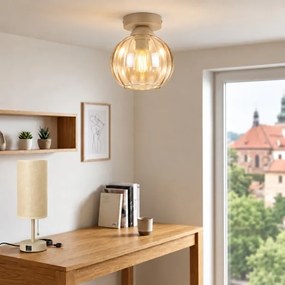 BRILAGI -LED Plafonieră R GLASS 1xE27/60W/230V Ø 18 cm bej/bej fumuriu