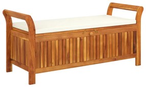 319715 vidaXL Bancă de depozitare cu pernă, 126 cm, lemn masiv de acacia
