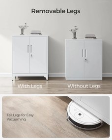 Dulap de depozitare din metal, Songmics, Gray, 40 x 80 x 90 cm