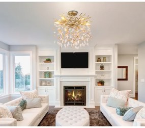 Globo 64138DG - Candelabru pe tijă QUEENA, 6xE14/40W/230V, auriu