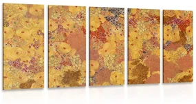 Tablou 5-piese abstract în stilul lui G. Klimt