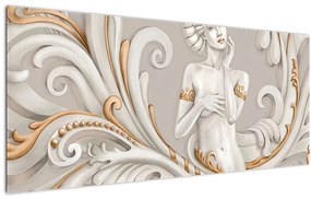 Tablou - Imagine a zeiței într-un fundal ornamental (120x50 cm)