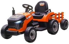 AIYAPLAY Tractor electric pentru copii, tractor cu șezut cu telecomandă, pornire blândă, pentru copii cu vârsta de 3-8 ani, Portocaliu | Aosom Romania