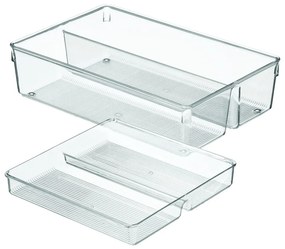 Organizator dublu pentru sertare bucătărie iDesign Linus, 31 x 20 cm
