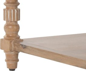 Măsuță de cafea din lemn masiv de mango, finisaj natural maro, 2 sertare și poliță inferioară, 110 x 60 x 45 cm, „Classic"