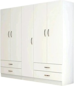 Dressing GRD0701, alb, PAL melaminat, cu 5 usi si 4 sertare, 200x47x18