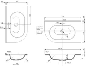 Sapho - Lavoar de colț încastrat PULSE 75x43 cm marmură/alb