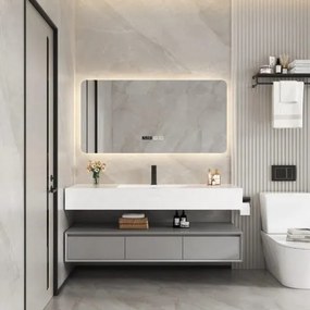 Oglindă Baie LED și Dezaburire Elit’s Premium: Senzor Touch, Lumina Rece, Caldă și Neutră, 100x80cm, Lumina Ambientală Spate