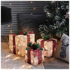 Solight 1V291 - Set de 3 LED-uri, lumini de Crăciun 48xLED/3,6W/230V IP44 alb cald