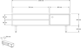 Măsuță TV Avila Sapphire Oak