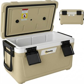 Outsunny cutie frigorifică auto picnic răcitoare portabile frigider băuturi reci călătorie ladă frigorifică congelator rigid bere 40L | Aosom Romania
