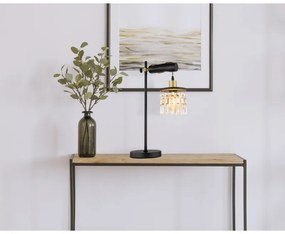Veioza, lampa de masa design modern COMMA alama mat, negru