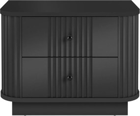 Set de noptiere Vesper 56 cm cu mânere aurii - negru