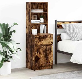 vidaXL Noptiera stejar afumat 39x35x125 cm lemn de stratificat