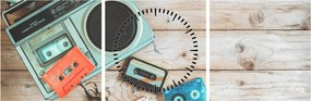 Tablou - Radio retro (cu ceas) (90x30 cm)