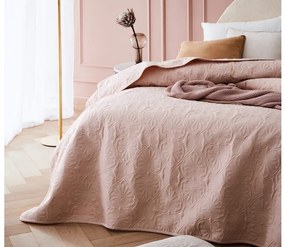 Cuvertură de pat modernă roz pudră 170 x 210 cm