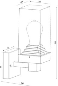 Aplică de exterior GABBA 1xE27/40W/230V IP44 Globo 31370