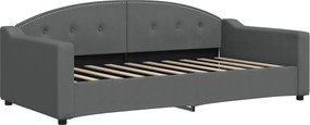 vidaXL Cadru de pat, gri închis, 90x190 cm, material textil