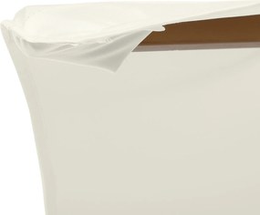 Outsunny Umbrelă Rotundă de Grădină din Bambus și Poliester 2.5x2.3m Crem/Alb | Aosom Romania