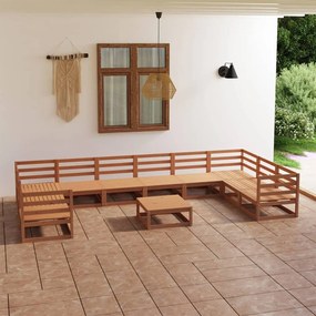 3076277 vidaXL Set mobilier de grădină, 11 piese, lemn masiv de pin