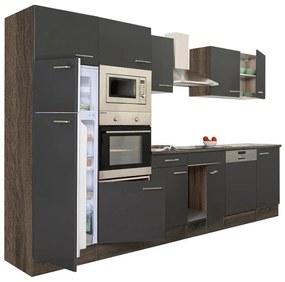 Mobilă de bucătărie Yorki 340, corp din stejar Yorki, cu față antracit satinat