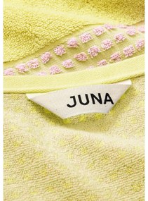 Prosop galben-roz din bumbac organic din frotir 50x100 cm Check – JUNA