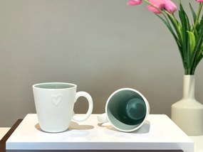 Cana Ceramica LOVE White 400 ml Verde