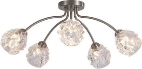 Lustra aplicata 5 becuri metal nickel satinat Astral