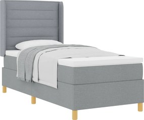 vidaXL Pat cu arcuri cu saltea Gri deschis 80 x 200 cm țesătură