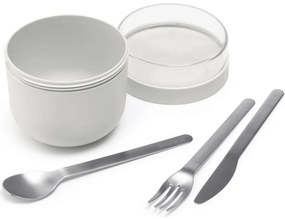 Bol alimentar mic dejun Brabantia Make&Take 1006298, 500+180 ml, Inchidere cu infiletare, FaraBPA, Gri