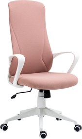 Vinsetto Scaun de birou ergonomic și căptușit, cu înălțime ajustabilă și balans, 62x56x110-119,5 cm, roz | Aosom Romania
