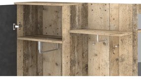 Mobilier de hol NOLAN cu oglindă, maro/grafit