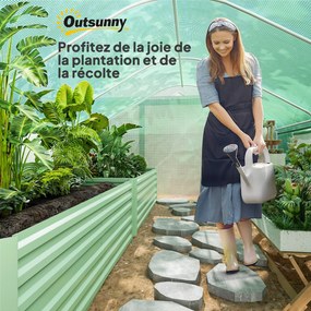 Outsunny Seră de grădină 4 x 3 x 2m cu uși rulabile și ferestre mari, seră tip tunel de grădină, verde | Aosom Romania