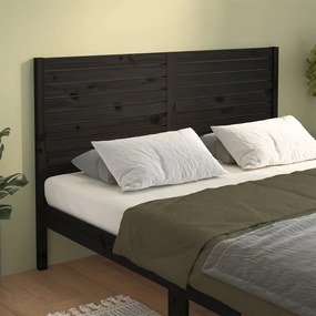 vidaXL Tăblie de pat, negru, 141x4x100 cm, lemn masiv de pin