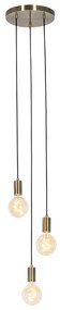 Lampă suspendată industrială bronz 3 lumini - Facil