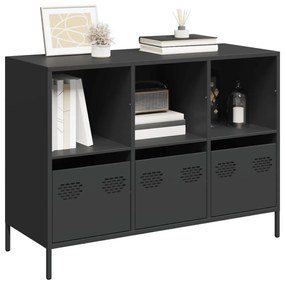 vidaXL Dulap, negru, 101,5x39x73,5 cm, oțel laminat la rece