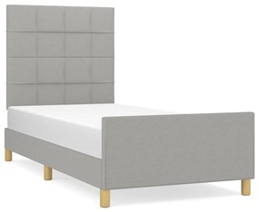 3125009 vidaXL Cadru de pat cu tăblie, gri deschis, 80x200 cm, textil
