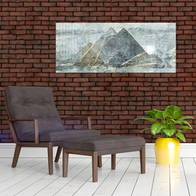 Tablou - Piramide în filtru albastru (120x50 cm)